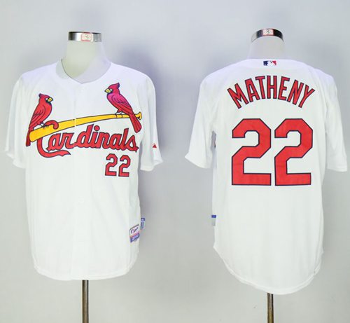 Cardinals #22 Mike Matheny White Cool Base Stitched MLB Jersey - Click Image to Close